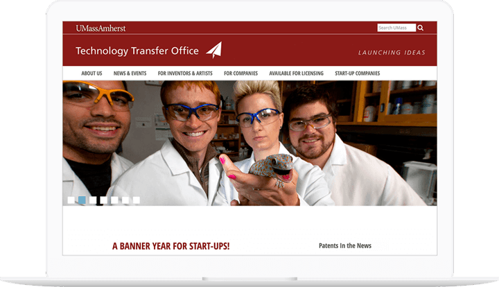 Technology Transfer Office website displayed on a computer